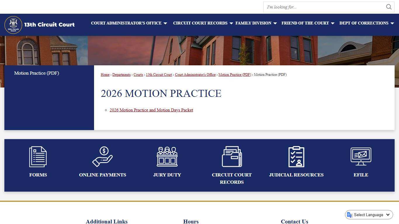 2026 Motion Practice | Grand Traverse County, MI